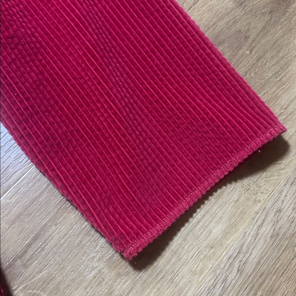 Vintage J. Jill Red Button Up Corduroy Shirt with Velvet Detail - Picture 5 of 7